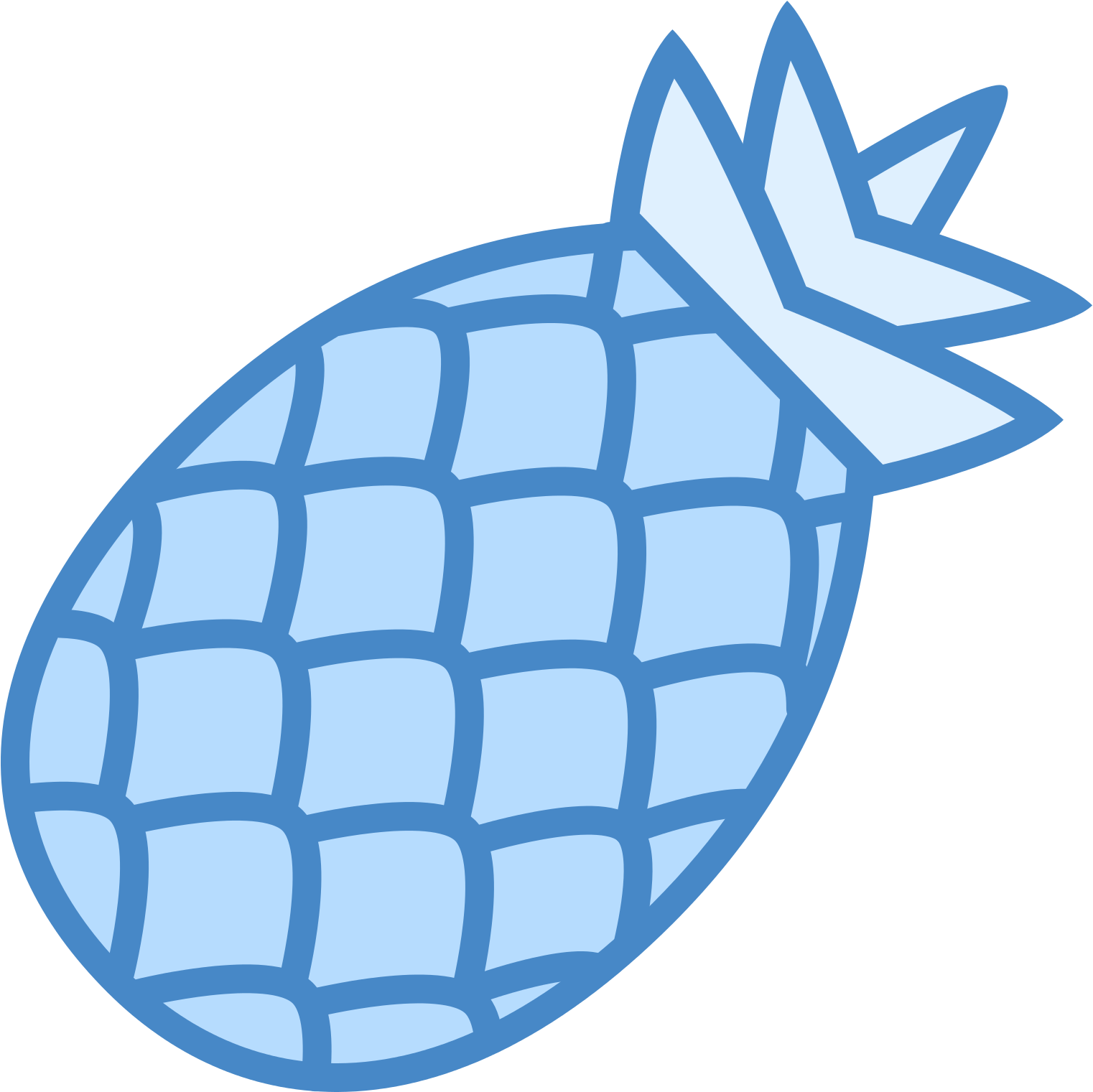 Pineapple Clipart Blue - Blue Pineapple Clip Art Free (1600x1600)