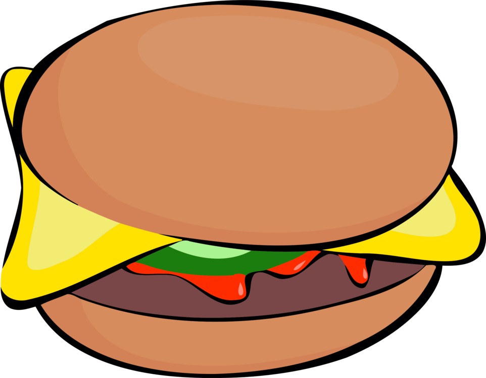 Cheeseburger Hamburger Sandwich Patty Bread - Burger Cartoon Transparent (962x750)