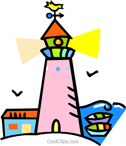 Lighthouse With A Weathervane On It Royalty Free Vector - Interview (416x480)