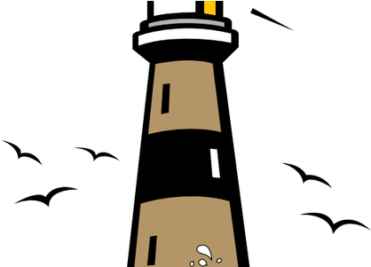 Cartoon Images Of Lighthouses - Lighthouse Black And White Clipart (450x300)