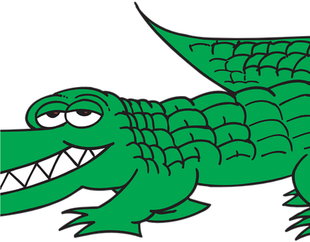 Alligator Clip Art Free 19 Crocodile Banner Black And - Alligator Coloring Pages (1025x803)
