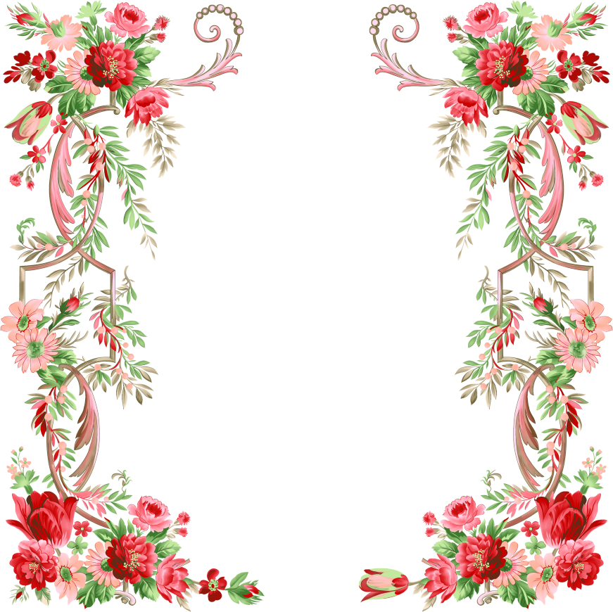 Download Flower Border Design Clipart Floral Design - Floral Border Design Png (871x870)