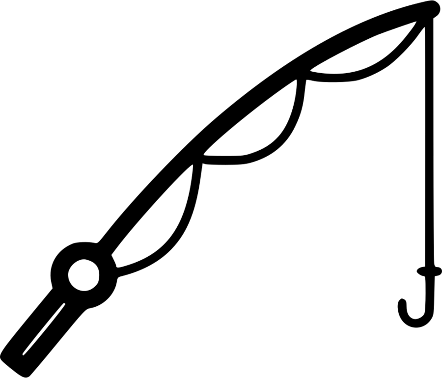 Download Fishing Pole Black And White Clipart Fishing - Fishing Pole Svg Free (900x770)