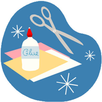 Clipart Image Depicting Glue Scissors Paper - Scissors And Glue Clipart (460x345)