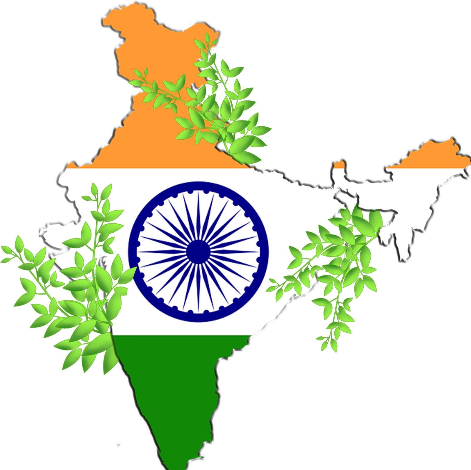 Once In A Year We Are Celebrating Independence Day - India Map Flag (1600x1596)