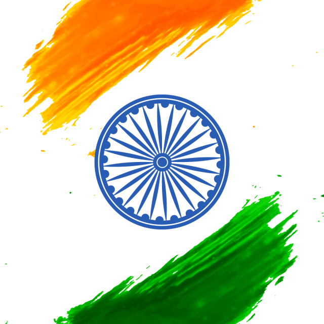Abstract Flag Of India Independence Day With Ashoka - All Logo Of India (640x640)