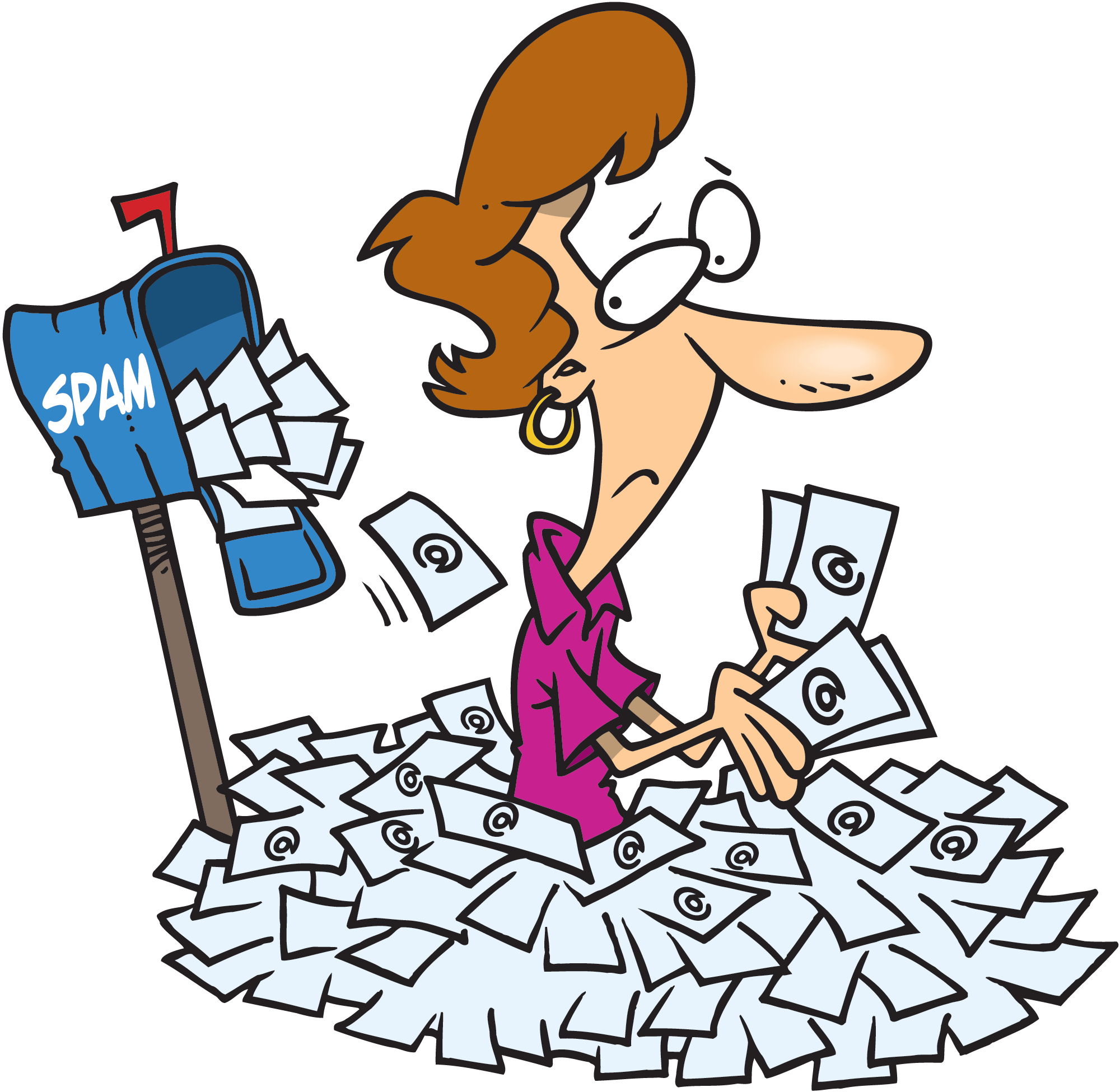 Woman Buried Under Spam Mail - Spam Mail (2000x1951)