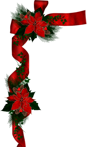 Christmas Trimmings, Christmas Border, Christmas Frames, - Galatians 2:15-bible, Poinsettia, Ribbon, Christmas, (296x500)