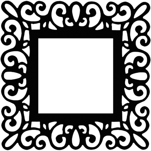 Ren Wil Beveled Hand Carved Plexi Wall Mirror In Black - Moldura Quadrada Arabesco Png (500x500)