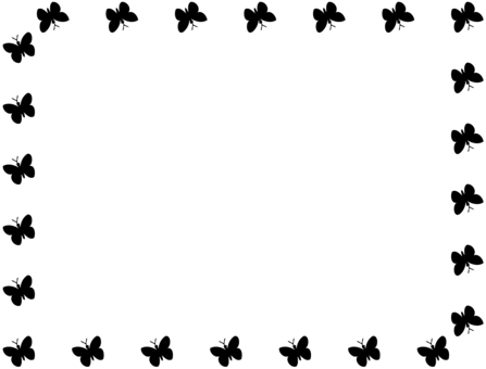 Borders And Frames Butterfly Drawing White Computer - Butterfly Border Black And White (447x340)