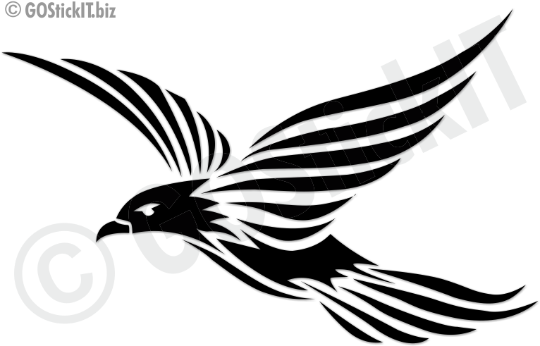 Tribal Bird Diecut Decal Humor Bumper Decals Funny - Bird Drawing Tribal Tattoo (800x545)