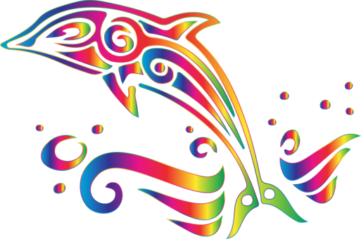 Bottlenose Dolphin Symbol Tattoo Decal - Pink Dolphin Clip Art (513x340)