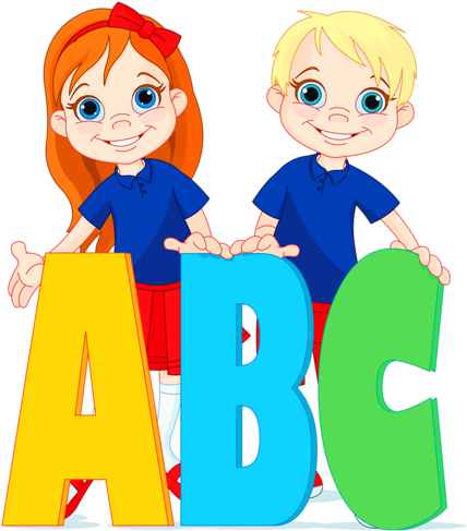 Clipart Black And White Alphabet Clipart For Kids - My Abc Coloring And Activity Book (443x500)