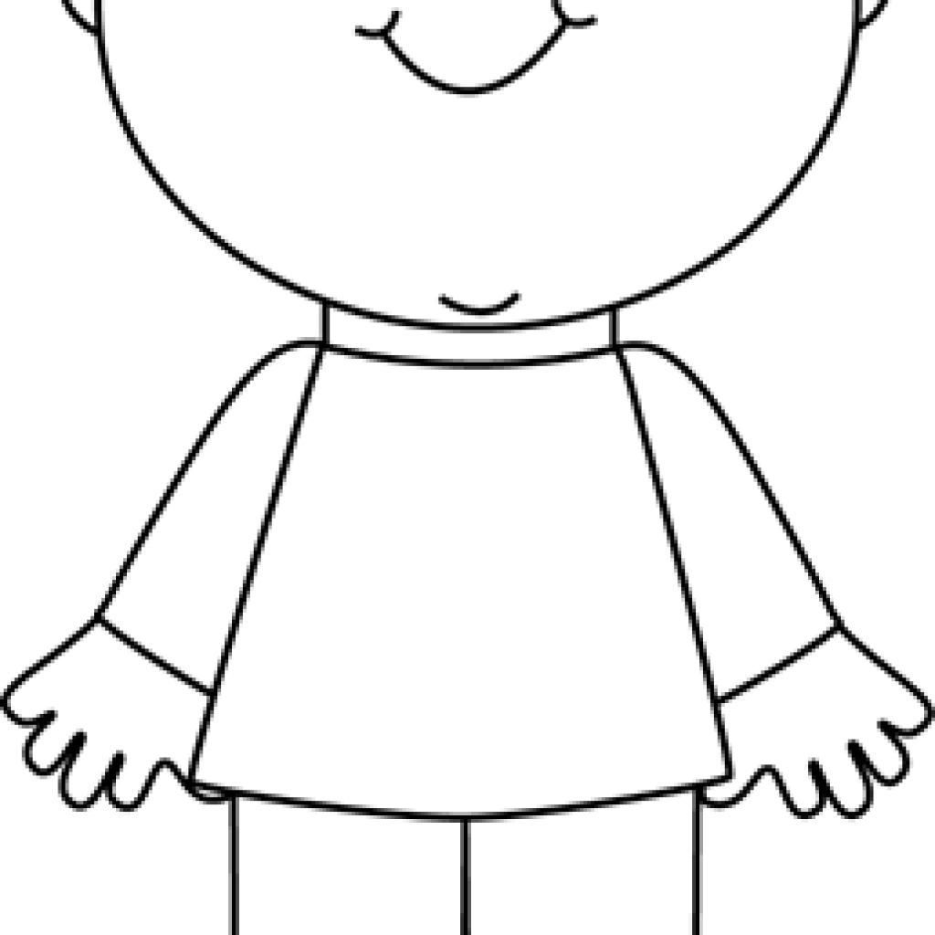 Child Clipart Black And White Black And White Happy - Black And White People Clipart (1024x1024)