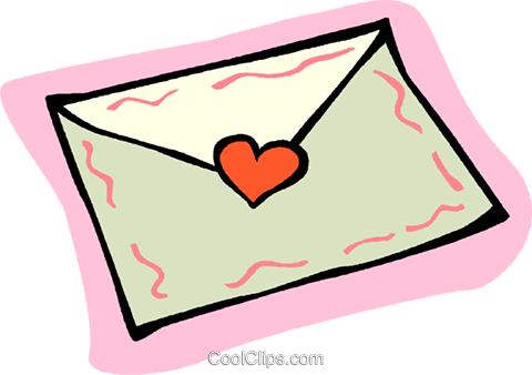 Valentine Card Royalty Free Vector Clip Art Illustration - Envelope Clip Art (480x338)