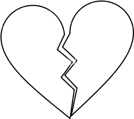 Clip Art Freeuse Anatomical Drawing Broken Heart - Broken Heart Tattoo Outline (550x550)