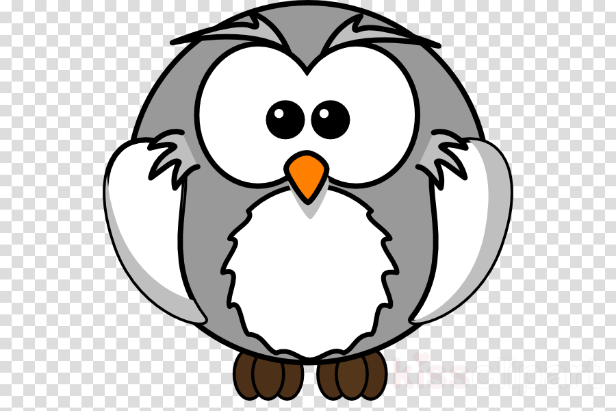 Download Grey Cartoon Owl Clipart Tawny Owl Clip Art - Owl On Book Shower Curtain (900x600)