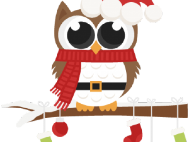 Owl Clipart Holiday - Christmas Owls Coloring Pages (640x480)