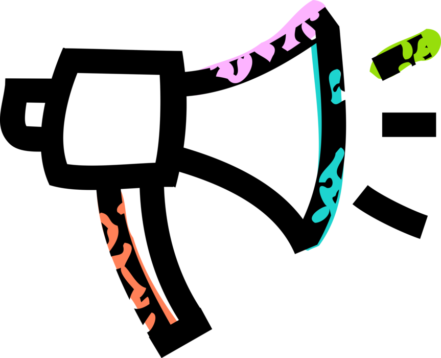 Bullhorn Amplifies Vector Image Illustration Of Or - San Diego State University (863x700)