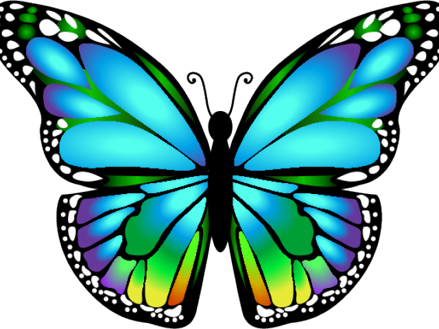 Dragonfly Clipart Butterfly - Blue 3d Butterfly Tattoo Design (640x480)