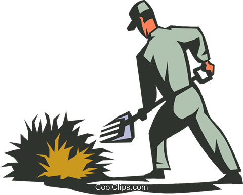 Farmer With A Pitch Fork Royalty Free Vector Clip Art - Clip Art (480x385)