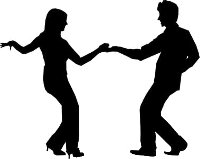 Silhouettes Of People Dancing - West Coast Swing Dancing (400x318)