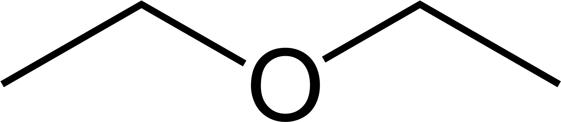Diethyl Ether 2d Skeletal - Diethyl Ether Structure (2000x565)