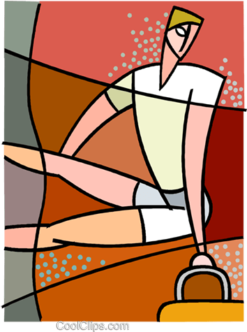 Gymnast On The Pommel Horse Royalty Free Vector Clip - Gymnast On The Pommel Horse Royalty Free Vector Clip (443x480)