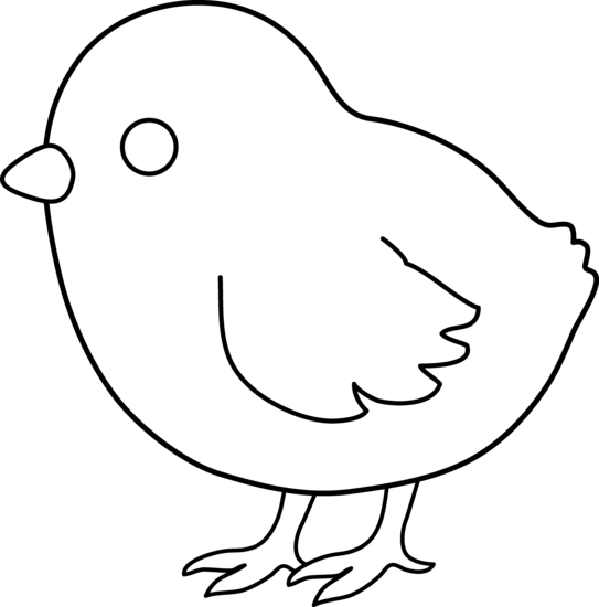 Baby Chick Clip Art Black And White Free (543x550)