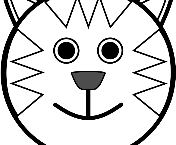 Mask Clipart Chicken - Cat Face Clipart Black And White (640x480)