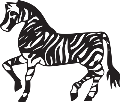 Clip Art Christmas Download Black And White - Zebra Running Clipart Free (400x340)