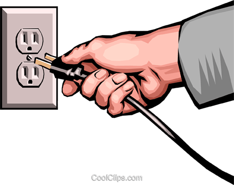 Electrical Plug Royalty Free Vector Clip Art Illustration - Use Electricity Safely Clipart (480x380)