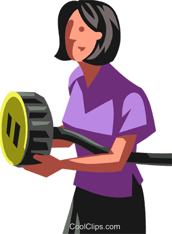 Businesswoman With A Plug Royalty Free Vector Clip - Cartoon (354x480)