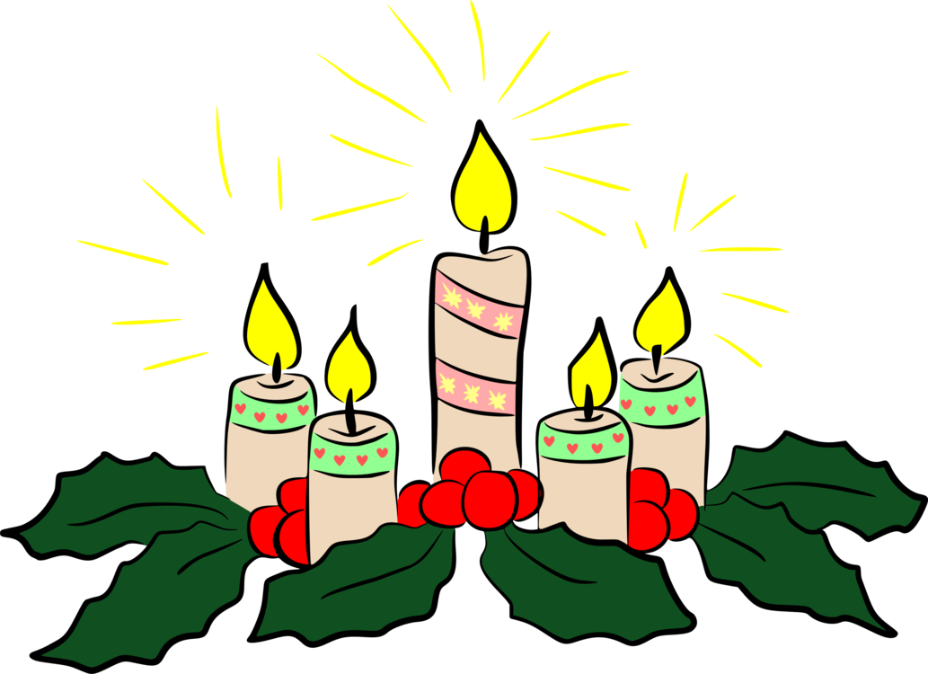 Candle Light Advent Wreath Askartelu - Christmas Candles Clip Art (1033x750)
