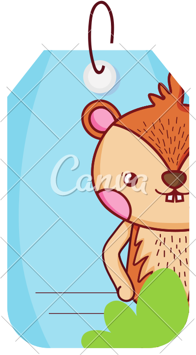 Tag With Chipmunk Cartoon - Illustration (800x800)