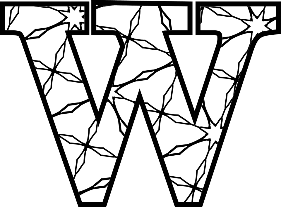 Picture Free Here S A Set - Black And White Letter W (960x709)