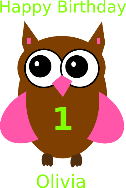 How To Set Use Pink Birthday Owl Clipart - Сова Шаблон (402x598)
