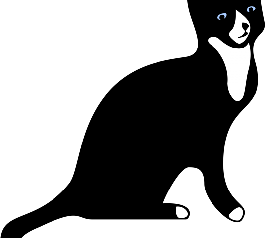 Tuxedo Cat Clipart Cat Silhouette - Black Skull Bling Cat Collar With Safety Belt And Bell (640x480)