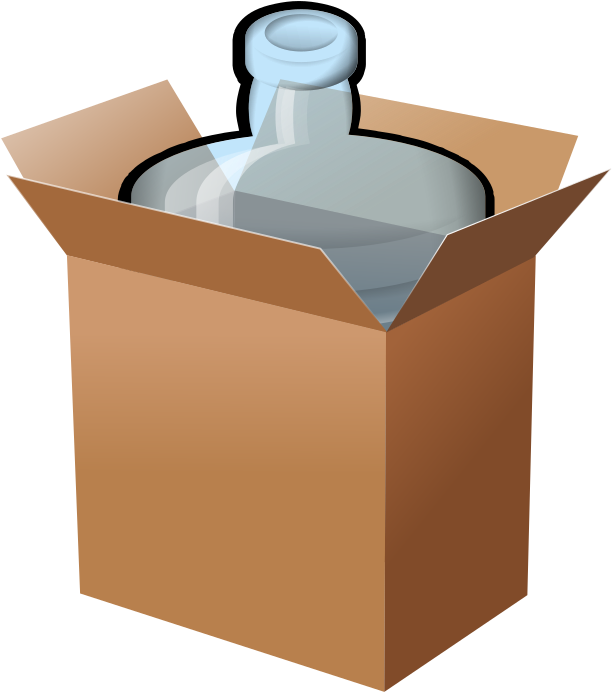 Water Jug Box Cardboard Clipart - Cardboard Box (850x800)