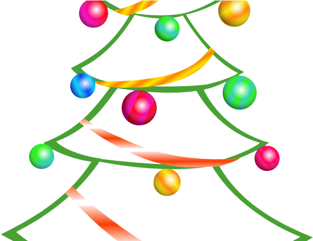 Golf Clipart Frame - Colorful Christmas Tree Clipart (640x480)