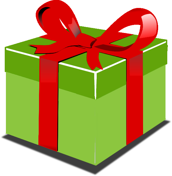Present Give - Green And Red Present (582x598)