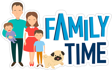 家人在一起的时间 - 时间 - Vector Family Png (490x317)