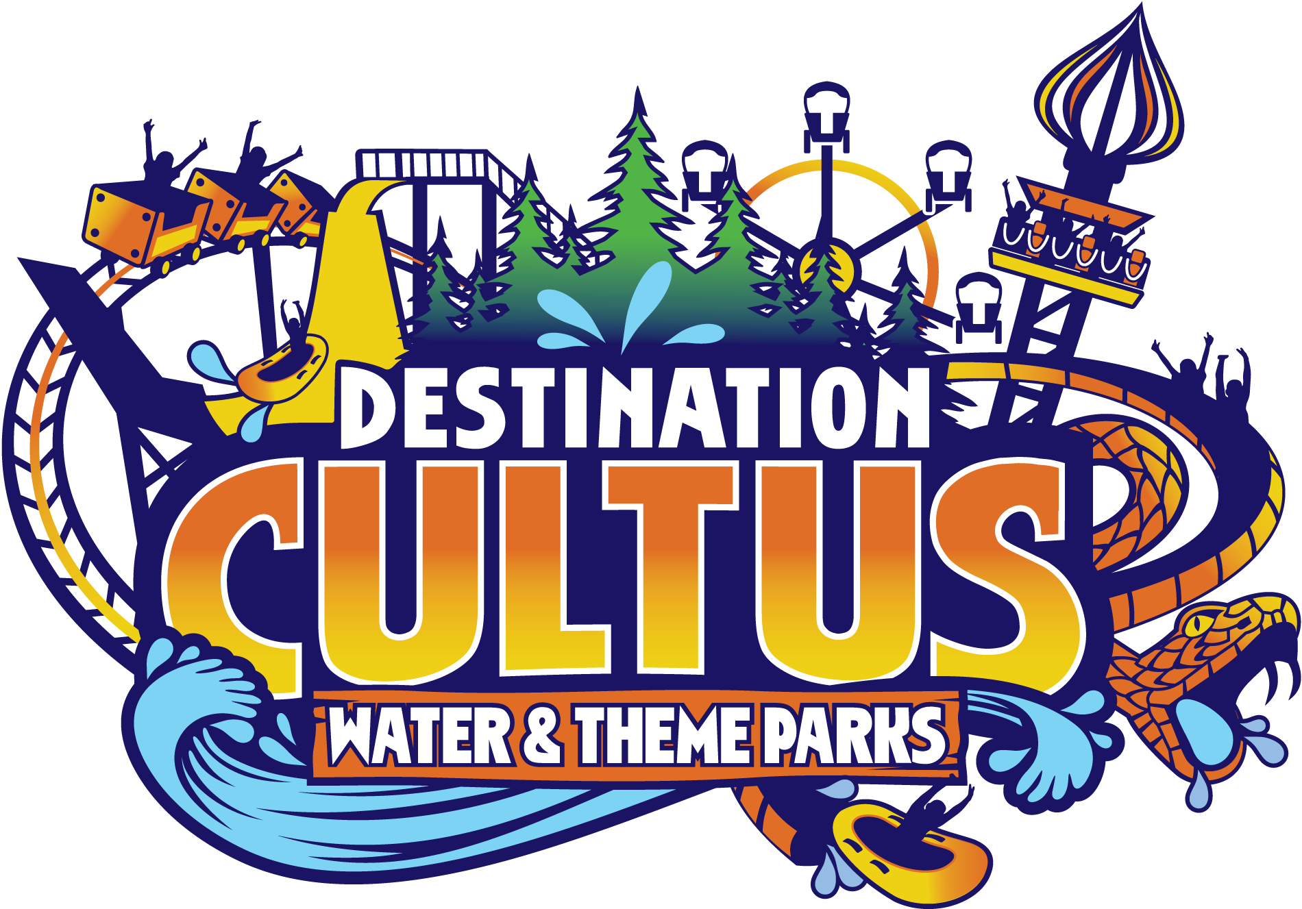 Dc Logo Detailed Full-colour - Water Theme Park Logo (1900x1327)