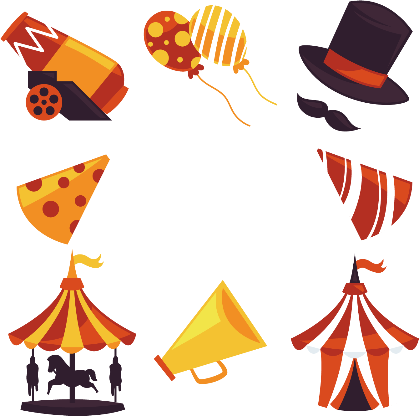 Picture Black And White Download Carnival Vector Elements - Carnival Circus Png (1500x1500)