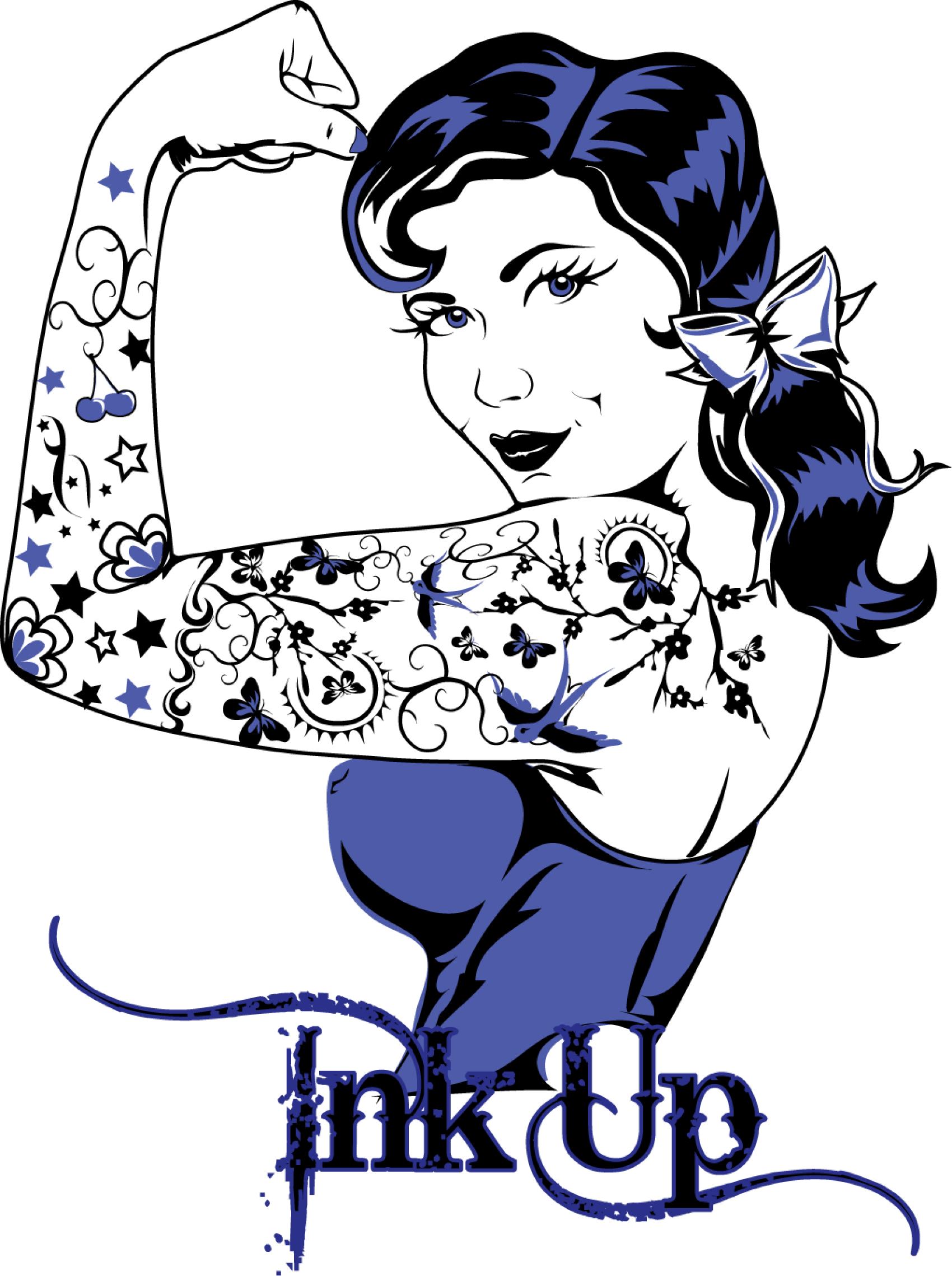 Retro Rockabilly Tattoo Girl - Pin Up Girls Old School Tattoo (1700x2278)