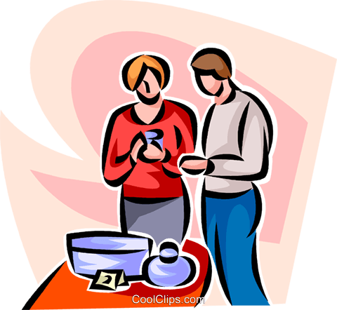 Man And Woman Shopping Royalty Free Vector Clip Art - Man And Woman Shopping Royalty Free Vector Clip Art (480x442)