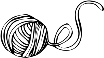 Knitting Needle Hand-sewing Needles Drawing Crochet - Ball Of Yarn Clipart (392x340)