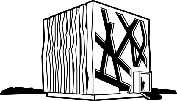 Printed T-shirt Drawing Logo White - Architecture (595x340)