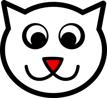 Cat Kitten Drawing Face Smiley - Cat Face Drawing Png (368x340)