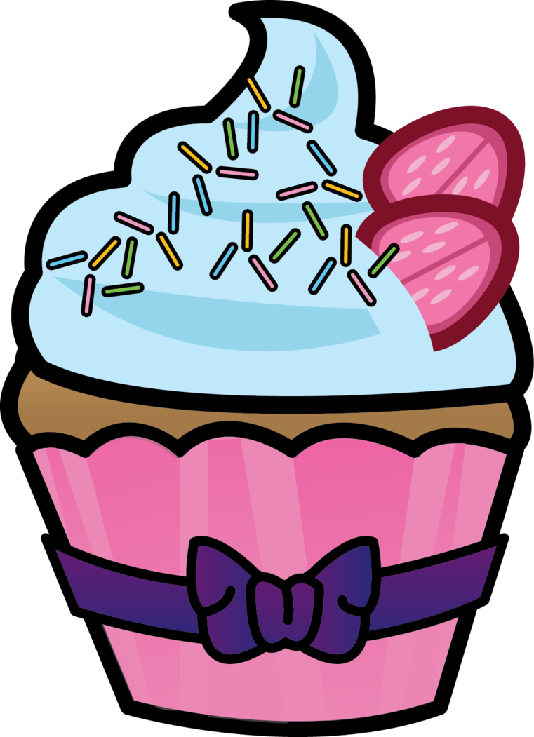 Cupcakes Clipart Half Eaten Cupcake - Sketsa Gambar Es Cream (761x1051)